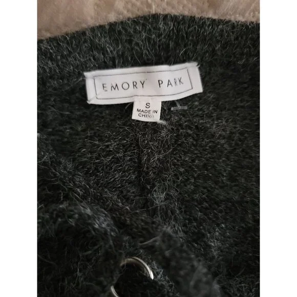 Emory Park Women's Knit Sweater Stretch Wide Leg Jumpsuit Gray Sz S - Picture 5 of 8